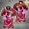 Maxcorners Bowling Patriotic Swirl Bowling Ball Pins Design Multicolor Customized Name Team Name 3D Shirts