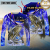 Maxcorners Fishing Ocean Splash Design Sun Protection Personalized Name, Team Name Long Sleeve Shirt