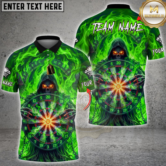 Maxcorners Darts Grim Reaper Fire Dartboard Multicolor Customized Name, Team Name 3D Shirt