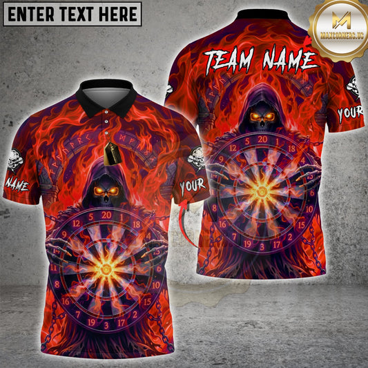 Maxcorners Darts Grim Reaper Fire Dartboard Multicolor Customized Name, Team Name 3D Shirt