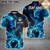 Maxcorners Bowling Thunder Bear Bowling Ball Pins Lightning Design Multicolor Customized Name Team Name 3D Shirts