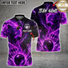 Maxcorners Bowling Thunder Bear Bowling Ball Pins Lightning Design Multicolor Customized Name Team Name 3D Shirts