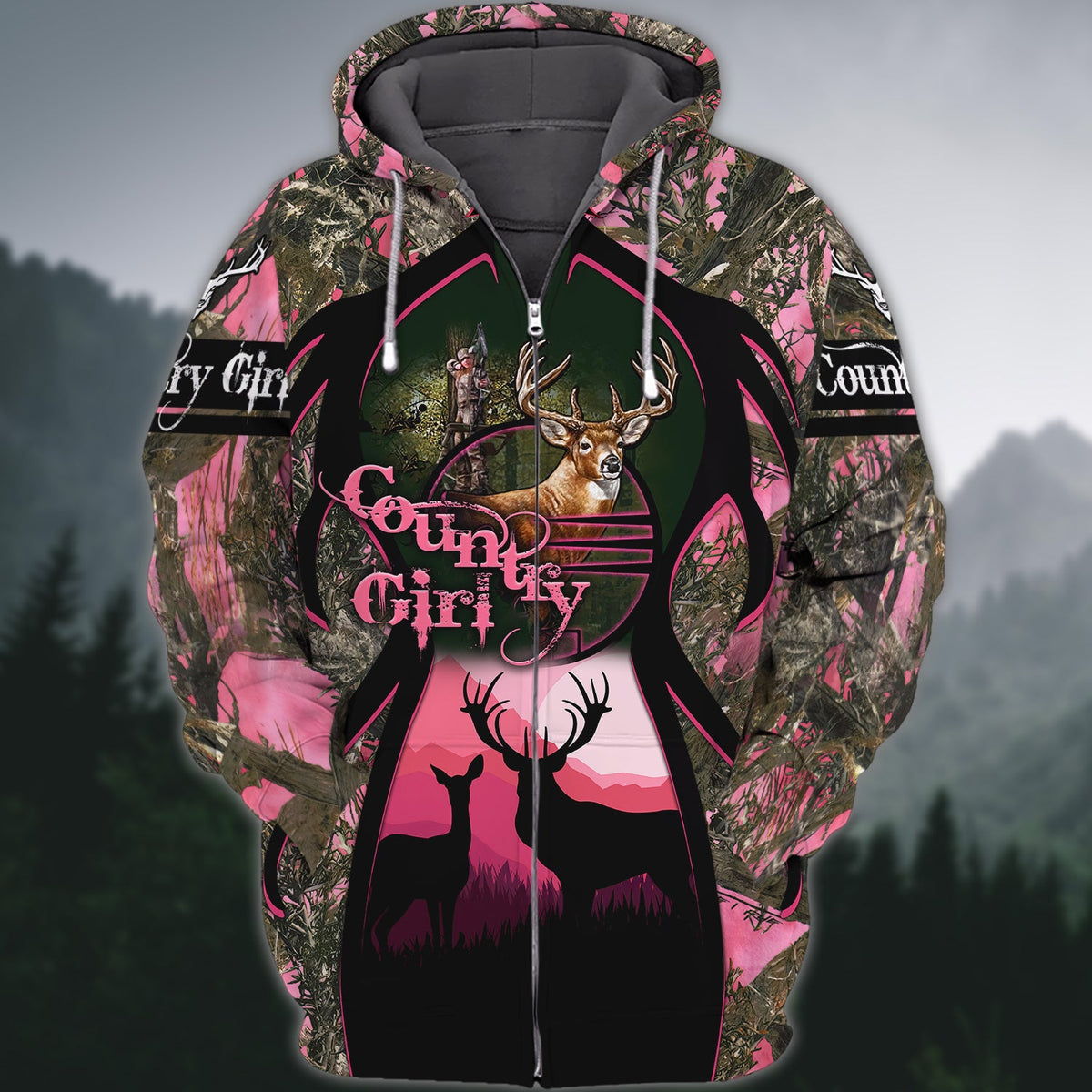 Maxcorners Hunting Country Girl 3D All Over Printed Clothes