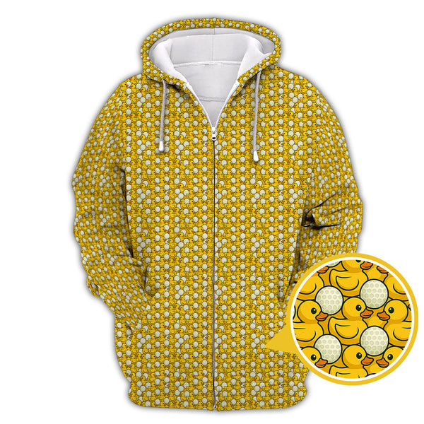 Maxcorners Duck Golf Shirt For Golfer, Funny Pattern Golf Shirt, Crazy Golf Shirt For Men