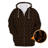 Maxcorners Halloween Skeleton Golf Shirt, Funny Pattern Golf Polos For Men, Spooky Golf Cart & Pumpkin Shirts