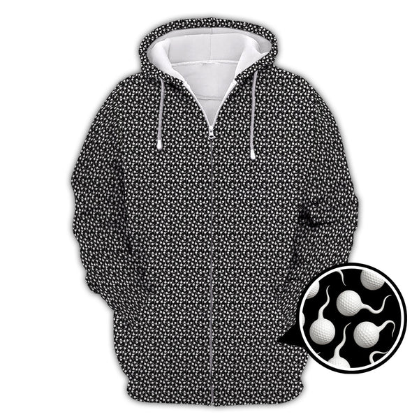 Maxcorners Funny Golf Shirt, Pattern Golf Balls Polos For Men, Crazy Golf Shirts For Golfers