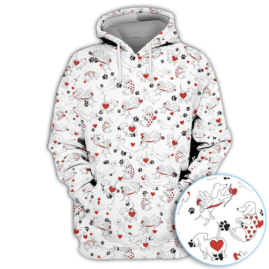 Maxcorners Funny Dachshund Polos For Golfer, Cupid Dog Pattern Golf Shirt, Golf Gift For Golfer