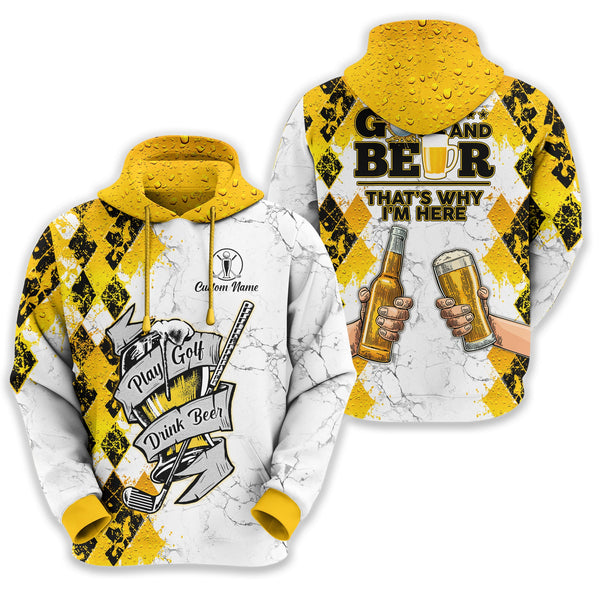 Maxcorners Play Golf Drink Beer Custom Golf Polo Shirt, Funny Golf Shirt, Golf & Beer Gift For Men