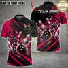 Maxcorners Bowling Fire Flames Explosion Red Black Splash Multi Options Personalized Name, Team Name Unisex 3D Shirt (8 Colors)