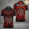 Maxcorners Darts Glowing Eyes Fierce Wolf Head Flame Aura Darts Dartboard Target Bullseye Multi Options Personalized Name, Team Name Unisex 3D Shirt (5 Colors)