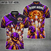 Maxcorners Bowling Spooky Scary Halloween Jack O Lantern Pumpkin Head Fiery Flame Bats Bowling Ball Strike Crashing Pins Multi Options Personalized Name, Team Name Unisex 3D Shirt (4 Colors)