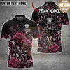 Maxcorners Darts Oni Demon Mask Red Peony Graphic Personalized Name, Team Name Unisex 3D Shirt (6 Colors)