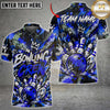 Maxcorners Bowling Crew Graffiti Crown Graphic Personalized Name, Team Name Unisex 3D Shirt (7 Colors)