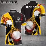 Max Corner Fire Golf Ball Water Flow Customized 3D Polo shirt