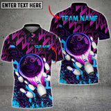 Maxcorners Bowling Ball And Pins Supersonic Speed Multicolor Option Customized Name 3D Shirt (4 Colors)