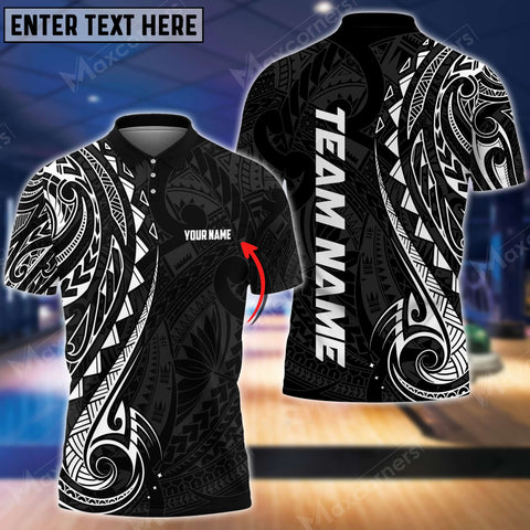 Maxcorners Bowling And Pins Maori Multicolor Option Customized Name 3D Shirt For  Wollener