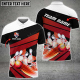 Maxcorners Bowling Ball And Pins Light Beam Breaker Multicolor Option Customized Name 3D Shirt (4 Colors)