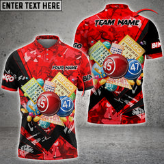 Maxcorners Bingo Grunge Zig Zag Multicolor Option Customized Name 3D Shirt