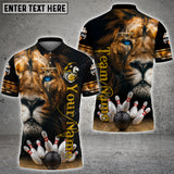 Maxcorners Bowling And Pins Lion Customized Name And Team Name 3D Shirt