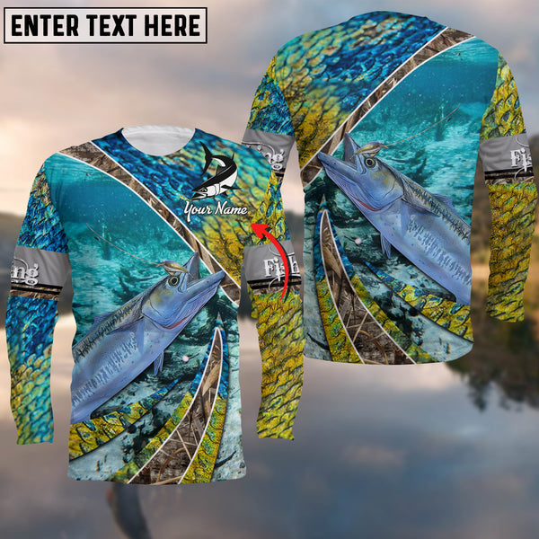 Maxcorners Kingfish Skin And Camo Fishing Cool Customize Name 3D Shirts