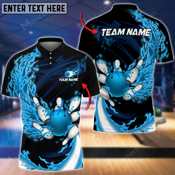 Maxcorners Breath Of Fire Bowling And Pins 2.0 Customized Name 3D Shirt