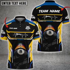 Maxcorners Billiards Ball 8 Line Personalized Name, Team Name Unisex Shirt ( Multicolor Options )