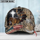 Maxcorners Premium Loralle Hunting Deer Under God Personalized Hats 3D Multicolored