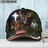 Maxcorners Premium Loralle Hunting Deer Under God Personalized Hats 3D Multicolored