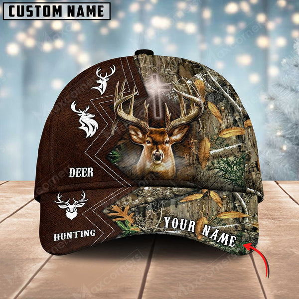 Maxcorners Hunting Deer Leather Pattern Personalized Hats 3D Multicolored