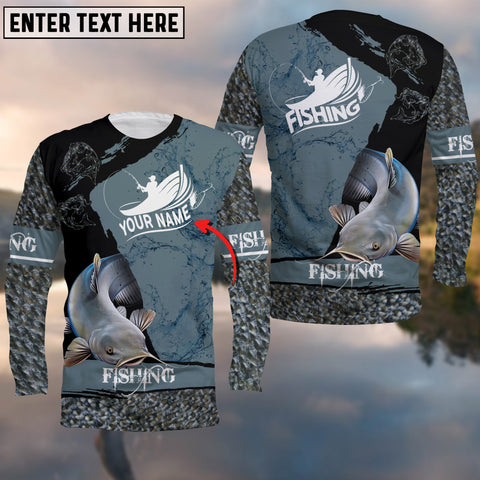 Maxcorners Fishing Catfish Customize Name 3D Shirts