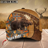 Maxcorners Cross America Hunting Moose Leather Pattern Personalized Hats 3D Multicolored
