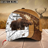 Maxcorners Cross America Hunting Moose Leather Pattern Personalized Hats 3D Multicolored