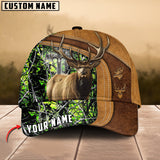 Maxcorners Cross America Hunting Elk Leather Pattern Personalized Hats 3D Multicolored