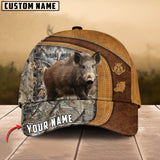 Maxcorners Cross America Hunting Boar Leather Pattern Personalized Hats 3D Multicolored