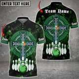 Maxcorners Bowling And Pins Irish Cross Customized Name And Team Name 3D Shirt