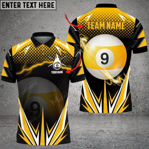 Maxcorners Yellow Billiard Personalized Name, Team Name Unisex Shirt