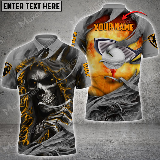 Maxcorners Golf Reaper Multicolor Option Customized Name 3D Shirt
