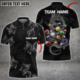 Maxcorners Billiards Powerful Dragon Tattoos Personalized Name 3D Shirt (Multi Color Options)