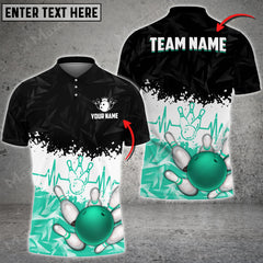 Maxcorners Heartbeat Bowling And Pins Multicolor Option Customized Name 3D Shirt