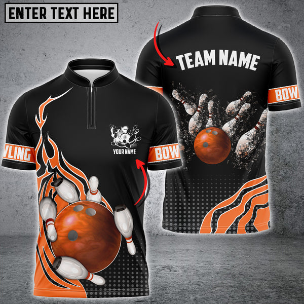 Maxcorners Bowling And Breaking Pins Multicolor Option Customized Name 3D Shirt