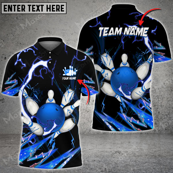 Maxcorners Bowling And Pins Breath Of Thunder Multicolor Option Customized Name 3D Shirt