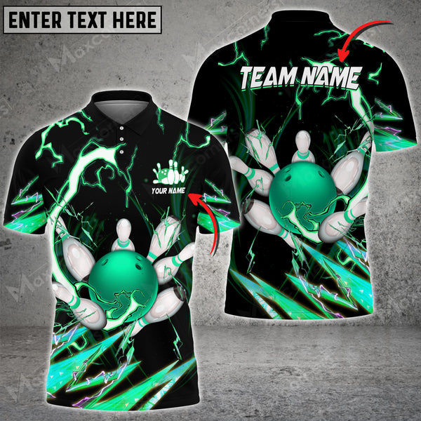 Maxcorners Bowling And Pins Breath Of Thunder Multicolor Option Customized Name 3D Shirt