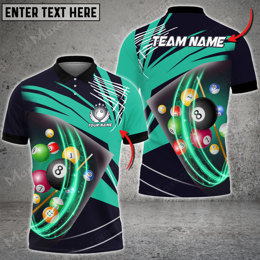 Maxcorners Billiards Paint Color Style Personalized Name, Team Name Unisex Shirt ( Multicolor Options )