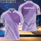 Maxcorners Purple Bowling Queen Personalized All Over Printed Shirt For Women KH