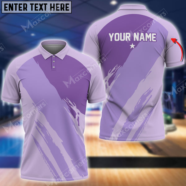 Maxcorners Purple Bowling Queen Personalized All Over Printed Shirt For Women KH