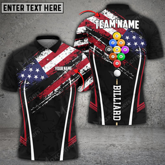 Maxcorners Billiards World Pool Master Personalized Name 3D Shirt (Multi Color Options)