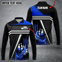 Maxcorners Bowling And Pins Spinning Multicolor Option Customized Name Long Sleeve 3D Shirt