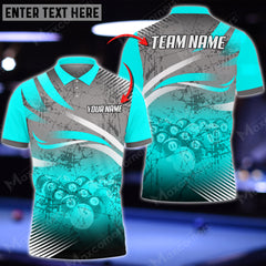 Maxcorners Billiards Ball Your Name, Team Name Unisex Shirt ( Multicolor Options )