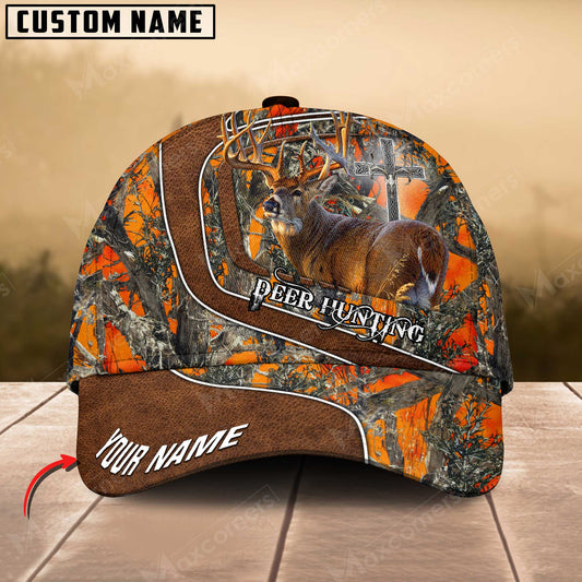 Maxcorners Premium Hunting Deer Leather Pattern Personalized Hats 3D Multicolored