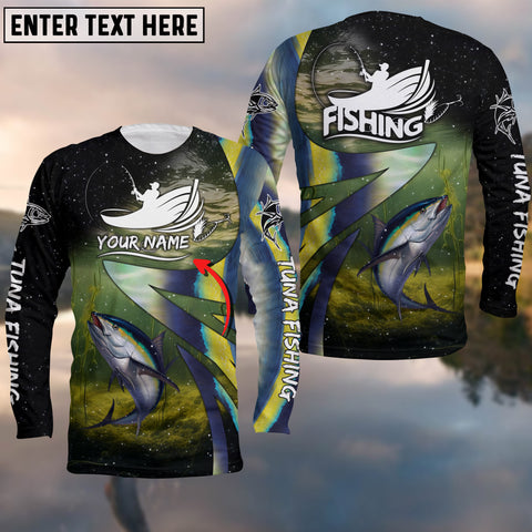 Maxcorners Fishing Tuna Skin Customize Name 3D Shirts